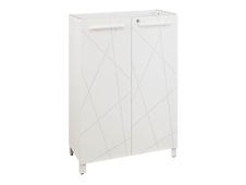 Armoire mi-haute SUNDAY - L80 x H114 x P42 - portes en blanc graphic