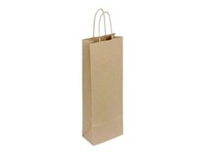 Logistipack - 50 sacs cadeau Kraft - 14 cm x 8 cm x 39 cm - brun