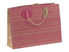 Clairefontaine - Sac cadeau kraft - néon rose fluo - 37,3 cm x 11,8 cm x 27,5 cm
