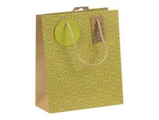 Clairefontaine - Sac cadeau kraft - néon jaune fluo - 21,5 cm x 10,2 cm x 25,3 cm