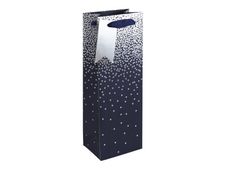 Clairefontaine - Sac cadeau spécial bouteille - pluies d'étoiles bleu - 12,7 cm x 9 cm x 35,5 cm