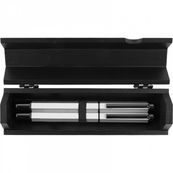 Oberthur Belgrade - Parure de stylo plume et roller - argent