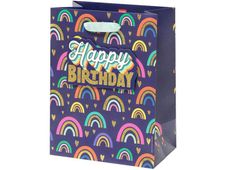 Legami - Sac cadeau moyen - 19 x 11,5 x 25 cm - anniversaire arc-en-ciel