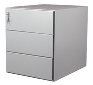 Caisson mobile métallique monobloc – 3 tiroirs - Silver