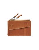 Porte-monnaie double cuir avec pochette cartes Florence - cognac - label M