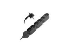 zenitech - Multiprise 3 prises avec interrupteur - noir - 1,5 m