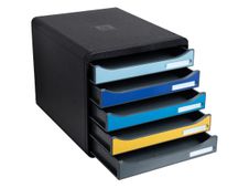Exacompta BigBox Plus - Module de classement 5 tiroirs - bee blue