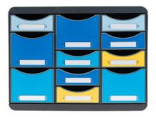 Exacompta Beeblue - Module de classement 11 tiroirs - couleurs assorties