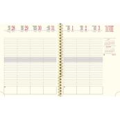 Agenda Rialto - 1 semaine sur 2 pages - 16 mois - 18,5 x 22,5 cm - havane - Exacompta