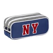 Trousse rectangulaire NY Fashion - 2 compartiments - bleu - Viquel