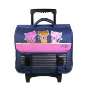 Cartable à roulettes Lililou 38 cm - 2 compartiments - noir - Bagtrotter