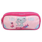 Trousse rectangulaire Lililou - 2 compartiments - rose - Bagtrotter