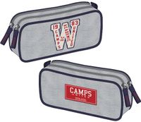 Trousse rectangulaire Camps Warriors - 2 compartiments - gris - Kid'Abord