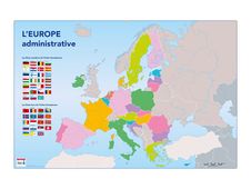 Bouchut - Carte muette effaçable - Europe Administrative - 80 x 120 cm