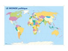 Bouchut - Carte géante Le Monde politique/physique - 80 x 120 cm - recto/verso