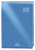 Agenda Gomme Métallisée - 1 jour par page - 12,5 x 17,5 cm - bleu - Oberthur