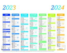 Calendrier Arc en Ciel - 7 mois par face - 21 x 27 cm - Oberthur