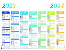 Calendrier Arc en Ciel - 7 mois par face - 33,5 x 43 cm - Oberthur