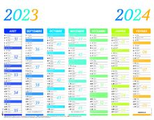 Calendrier Arc en Ciel - 7 mois par face - 43 x 55 cm - Oberthur