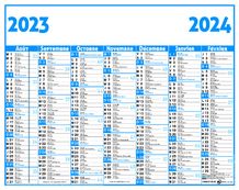 Calendrier Classique - 7 mois par face - 21 x 26,5 cm - Oberthur