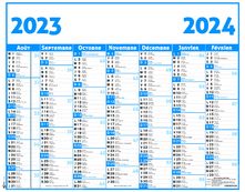 Calendrier Classique - 7 mois par face - 43 x 55 cm - Oberthur