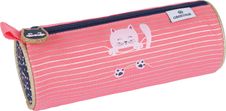Trousse ronde Chaton - 1 compartiment - corail et marine - Oberthur
