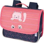 Cartable Chaton - 35 cm - 1 compartiment - corail et marine - Oberthur