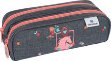 Trousse Cheval - 2 compartiments - gris chine - Oberthur