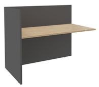 Banque d'accueil Module de départ haut OLA - L142,5 x H112 x P82,5 cm - structure carbone, plateau chêne clair