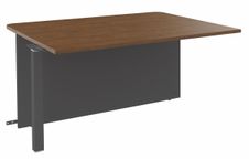 Banque d'accueil Module intermédiaire PMR OLA - L140 x H72,5 x P115 cm - structure carbone, plateau noyer