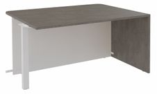 Banque d'accueil Module d'extrémité PMR OLA - L100 x H72,5 x P115 cm - structure blanc perle, plateau chêne gris