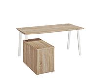 Bureau manager MAMBO avec retour gauche - 160 cm - Chêne Sonoma/blanc