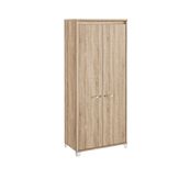 Armoire haute MAMBO - L80 x H187 x P46 - 2 portes - Chêne Sonoma/blanc