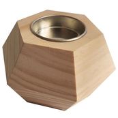 Graine Creative - bougeoir geometric en bois - 9 x 6 cm