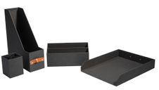 Carpentras Reborn - Parure de bureau - 4 pièces - noir