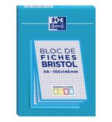 Oxford - Pack de 30 Fiches Bristol - A6 - petits carreaux - non perforées - disponible en 4 couleurs
