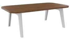 Table basse ILO - L114xP67xH39 cm - pieds blanc - finition noyer