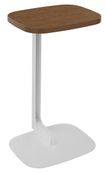 Gueridon ILO - L40xP30xH66cm - pieds blanc - finition noyer