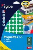 Apli Agipa - Etui A5 - 960 Pastilles vertes - diamètre 15 mm - réf 114311
