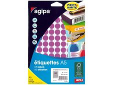 Apli Agipa - Etui A5 - 960 Pastilles mauves - diamètre 15 mm - réf 114316