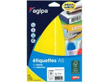 Apli Agipa - Etui A5 - 120 Étiquettes jaunes multi-usages - 32 x 70 mm - réf 114351
