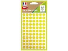 Apli Agipa - 462 Pastilles adhésives recyclées - jaune - diamètre 8 mm - réf 101780