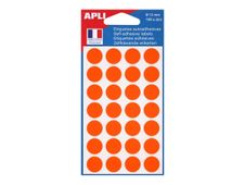 Apli Agipa - 168 Étiquettes oranges rondes - 28 x 6 mm - diamètre 15 mm - réf 111845