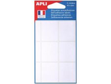 Apli Agipa - 42 étiquettes blanches adhésives - 32 x 38 mm - réf 111956