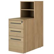 Bloc de rangement ZOOM - chêne bocage - 3 tiroirs dont 1 tiroir pour dossiers suspendus