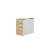 Caisson bout de bureau CONNEXION (vendu sans top) - Profondeur 60 cm - 3 tiroirs - Chêne/blanc