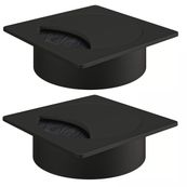 Lot de 2 Passe-câbles pour bureau CONNEXION - Trou diamètre 80 mm - Noir
