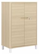 Armoire haute ABSOLU - L81 x H118 x P45 - 2 portes - Chêne structuré