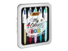 BIC MY 4 COULEURS BOX - Pack de 5 stylos à bille 4 couleurs - couleurs assorties