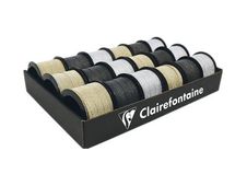 Clairefontaine - Bolduc 18 rubans d'emballage cadeau - 1 cm x 10 m - noir, argent scintillant, or pailleté